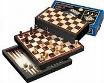 Schaak Backgammon dam set reis magnetisch